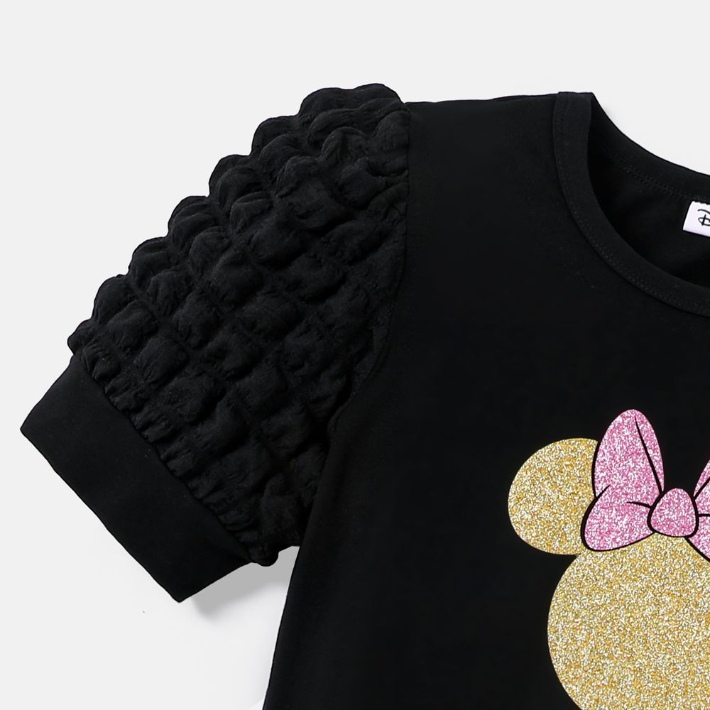 Disney Family Matching Black Cotton Short-sleeve Graphic Dress or Tee Black big image 4