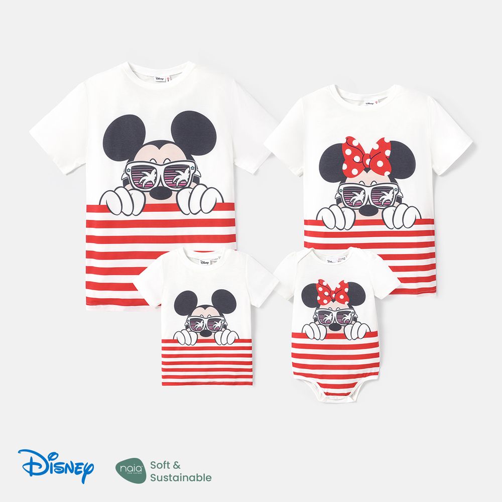 Disney Family Matching Short-sleeve Graphic Striped Naia™ Tee White big image 2