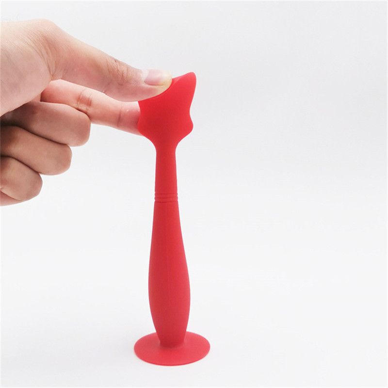 Silicone Diaper Cream Brush Baby Butt Spatula Baby Necessities with Suction Base Red big image 1