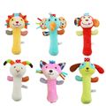 Baby Rattle Toys Soft Activity Crib Stroller Toys Animal Shape for Toddlers Baby Girls Baby Boys White