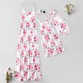 Mommy and Me Floral Print Sling Maxi Dresses White image 2