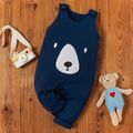 Baby Polar Bear Applique Sleeveless Jumpsuits Dark Blue image 1