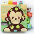 Adorable Animal Monkey Dog Sheep Owl Cloth Baby Book Intelligence Development Educational Toy Soft Cloth Learning Cognize Books Yellow