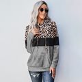 Hooded Leopard full print long sleeve normal Hooded Grey
