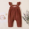 Baby Girl Floral Overalls Brown