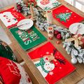 Christmas Decor Tableware Durable Dinner Table Placemat Tea Party Kitchen Accessories Bowl Cup Pads Drink Coasters White image 2