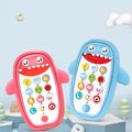 Cartoon Phone Kid Cellphone Telephone Educational Learning Toys Music Baby Infant Teether Phone Baby Gift teaching Toy Blue