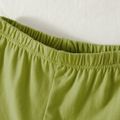 Kids Girl Cotton Solid Elasticized Leggings Pale Green