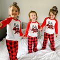 Plaid Bear Family Matching Pajamas Sets(Flame Resistant) Red/White image 3