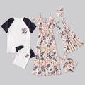 Mosaic Floral Print Family Matching White Sets White