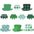 Clovers St.Patricks Day Green Shamrock Earrings Decoration Pale Green