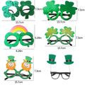 Clovers St.Patricks Day Green Shamrock Glasses Decoration Orange