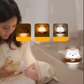 Creative Bear LED Night Light Rechargeable Plug-in Remote Control Bedroom Bedside Eye Protection Wall Lamp Birthday Gift White