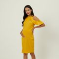 Maternity casual Print Stand collar Slip Sleeveless Dress Ginger