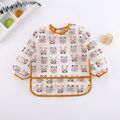 Baby Long-sleeved Waterproof Anti-wearing Clothes Baby Eating Gowns Protective Clothes With Rice Brown image 1