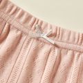 2pcs Hollow Out Solid Color Baby Shorts Yellow&Pink