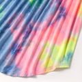 Tie-dye Series Family Matching Sets(Irregular Hem Sling  Dresses for Mom and Girl ; Loose Short Sleeve T-shirts for Dad and Boy) Multi-color