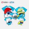Smurfs Big Graphic Family Matching Tops and Romper Blue image 1