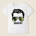 White or Grey Short Sleeve T-shirts for Daddy and Me(Raglan Sleeves T-shirts for Baby Rompers) White