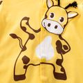 100% Cotton Giraffe Print Long-sleeve Yellow Baby Jumpsuit Orange image 5