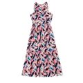 Mosaic Feather Print Family Matching Pink and Navy Sets Royal Blue