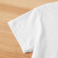 Love Letter Print Grey & White Cotton Short Sleeve T-shirts for Mom and Me White