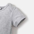 Baby Boy/Girl 95% Cotton Short-sleeve Love Heart & Letter Print Grey Romper Light Grey