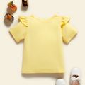 Toddler Girl Graphic Smiley Print Ruffled Short-sleeve Tee Pale Yellow