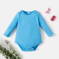 Baby Boy 95% Cotton Long-sleeve Graphic Blue Romper Blue
