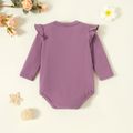 Baby Girl 95% Cotton Ruffle Long-sleeve Graphic Lavender Purple Romper Lavender