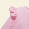 Toddler Girl Animal Dinosaur Print Cotton Ruffled Light Pink Long-sleeve Tee Light Pink