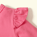 Toddler Girl Graphic Rabbit Print Ruffled Short-sleeve Tee Dark Pink