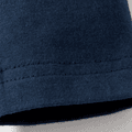 طفل صغير الرسم المصباح الكهربائي وحرف طباعة طويلة الأكمام المحملة أزرق غامق image 5