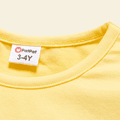 Toddler Girl Animal Letter Print Cotton Ruffled Yellow Long-sleeve Tee Pale Yellow image 5