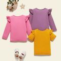 3-Pack Toddler Girl Graphic Strawberry and Letter Print Ruffled Tee Set Multi-color