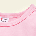 Toddler Girl Graphic Smiley Print Ruffled Short-sleeve Tee Light Pink