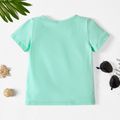 Toddler Graphic Letter and Heart Print Short-sleeve Tee Light Green