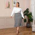 Women Plus Size Off Shoulder Casual White Knit Sweater White