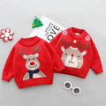 Christmas Deer Long-sleeve Baby Knitted Sweater Pullover Red image 2