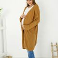 Maternity Solid Color Long-sleeve Cardigan Coat Khaki