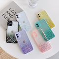 iPhone Case, Gradient Glitter Sequins Soft Silicone Protective Case for iPhone 7/7 Plus/11/11 Pro/11 Pro Max/12/12 Pro/12 Pro Max/12 Mini/X/XS Max/XR Green