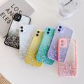 iPhone Case, Gradient Glitter Sequins Soft Silicone Protective Case for iPhone 7/7 Plus/11/11 Pro/11 Pro Max/12/12 Pro/12 Pro Max/12 Mini/X/XS Max/XR Green