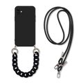 iPhone Case with Chain, Soft TPU Bumper Protective-Necklace Style iPhone Case with Strap for iPhone 7/7 Plus/11/11 Pro/11 Pro Max/12/12 Pro/12 Pro Max/12 Mini/X/XS Max/XR Black image 1