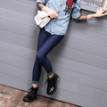 Kid Girl 100% Cotton Casual Elastic Denim Leggings Royal Blue image 1