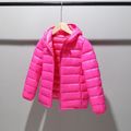 Kid Boy/Kid Girl Lightweight Zipper Solid Hooded Coat Hot Pink image 1