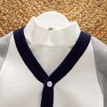 Toddler Boy Colorblock Button Design Sweater Cardigan Light Grey image 3