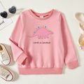 Toddler Boy Graphic Dinosaur and Letter Print Long-sleeve Pullover Pink