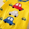 100% Cotton Vehicle Print Color Block Short-sleeve Yellow Baby Romper Yellow