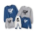 Dinosaur and Letter Print Family Matching Long Sleeve Sweatshirts Multi-color
