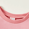 Toddler Graphic Letter Print Long-sleeve Pullover Pink